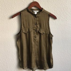 H&M Satin Wrinkled Sleeveless Blouse